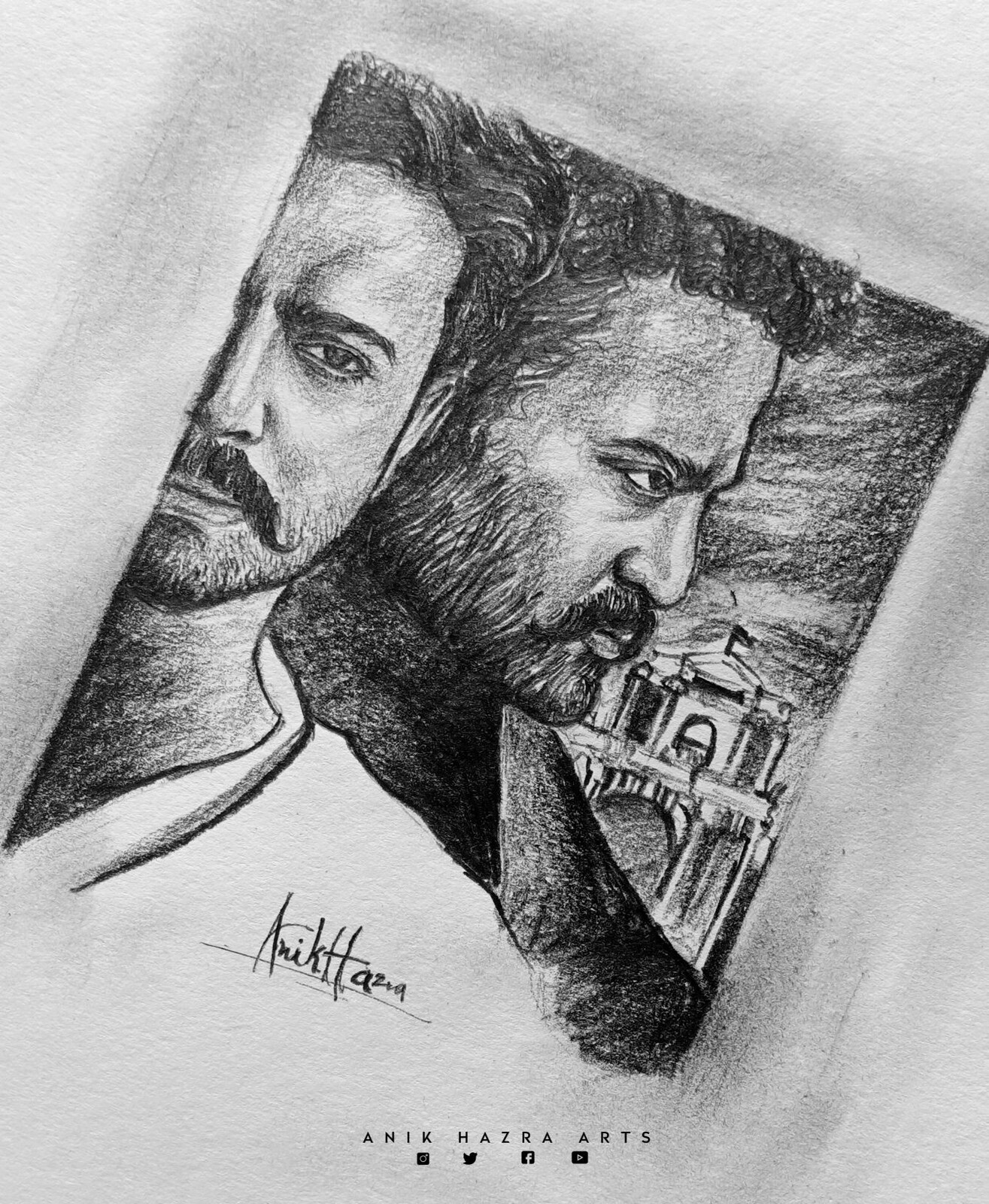 Pencil Sketch-allu arjun & ram charan – hrishi@art